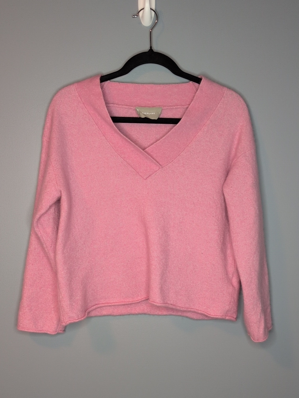 Everlane Cozy Wool Blend Pink V-Neck Sweater Size S Women's